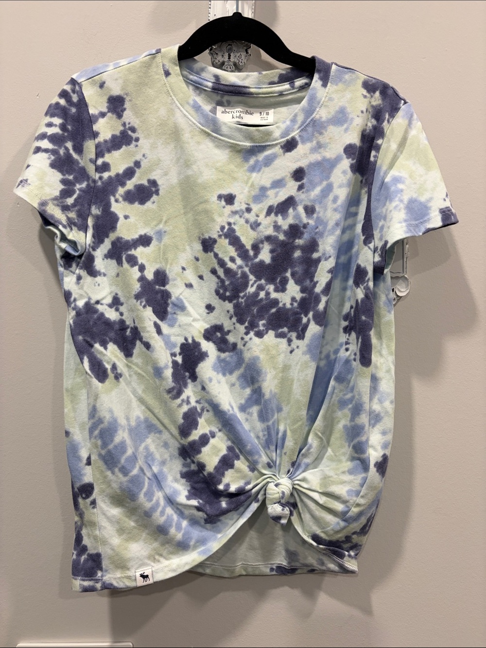 abercrombie kids Tie-Dye Knot Front Tee - Blue, Green & Purple